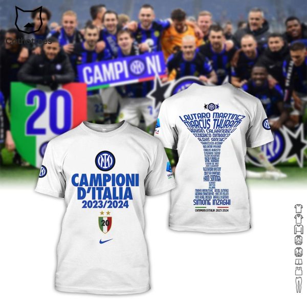 Campione D Italia Inter Milan 23-24 Design 3D T-Shirt