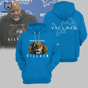 Detroit Lions Positional Villain Special Design Blue Hoodie