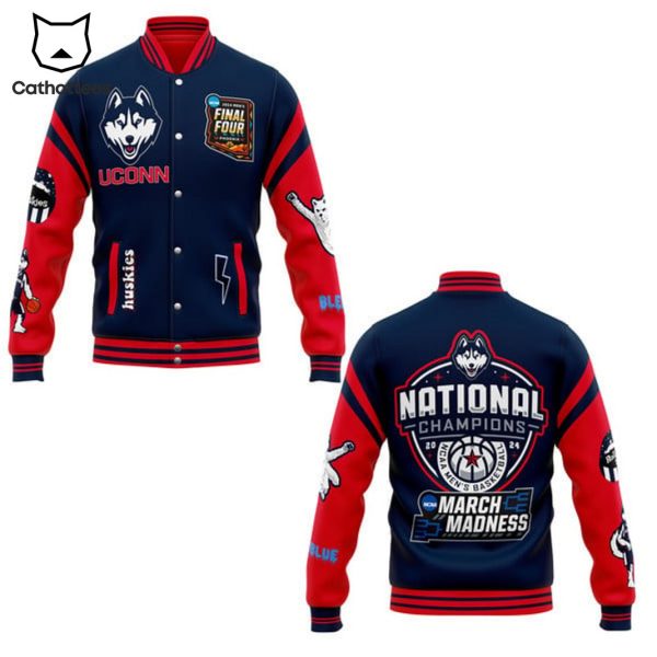 Final Four UConn Huskies National Champions 2024 March Madness Baseball Jacket