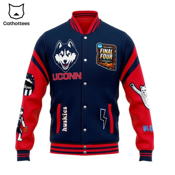 Final Four UConn Huskies National Champions 2024 March Madness Baseball Jacket