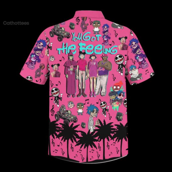 Gorillaz Band Design Pink Hawaiian Shirt