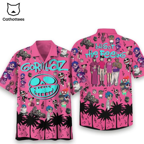 Gorillaz Band Design Pink Hawaiian Shirt