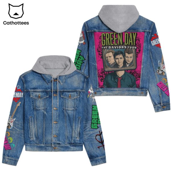 Green Day The Saviors Tour Design Hooded Denim Jacket