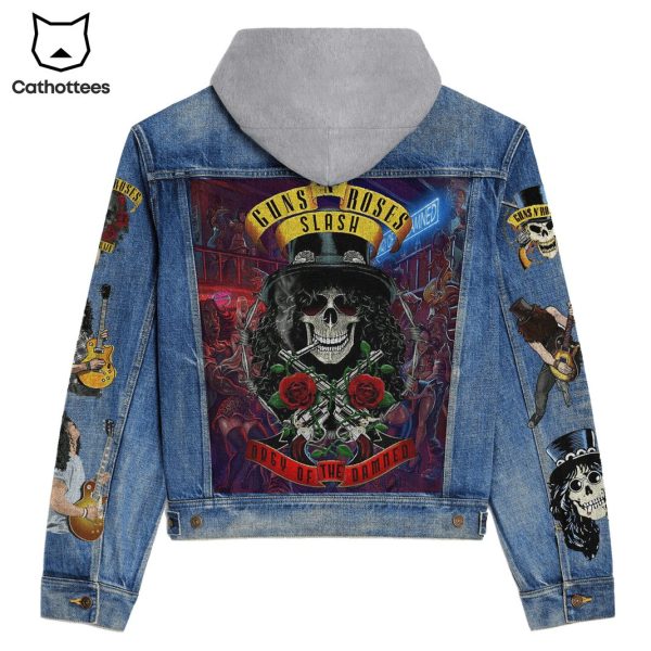 Guns Roses Slash Orgy Of The Damned Design Hooded Denim Jacket