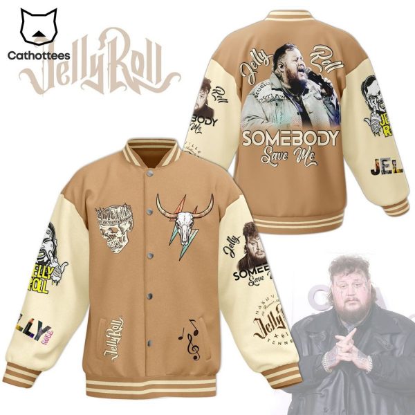 Jelly Roll Somebody Save Me Baseball Jacket