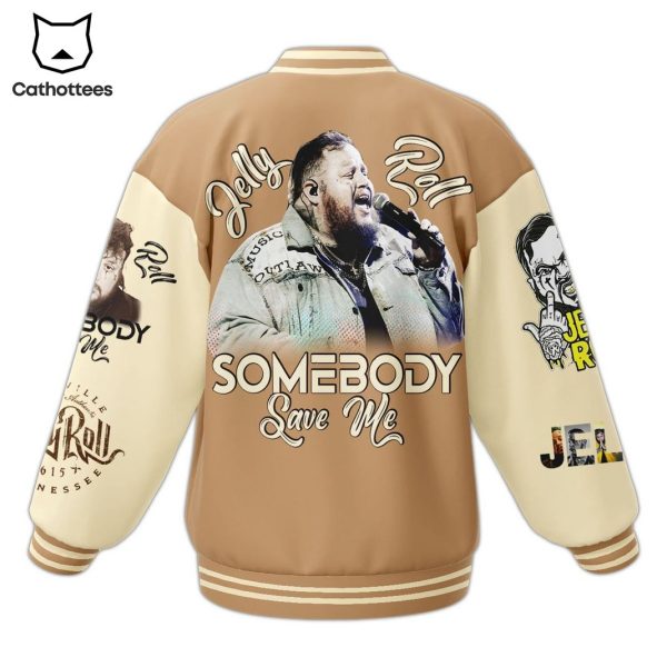 Jelly Roll Somebody Save Me Baseball Jacket