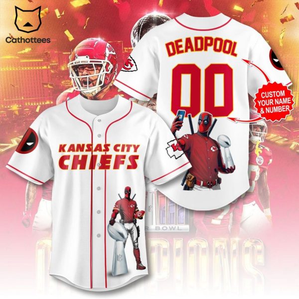 Kansas City Chiefs x Deadpool Design Baseball Jersey