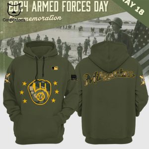 Milwaukee Brewers 2024 Armed Forces Day Special Design Hoodie