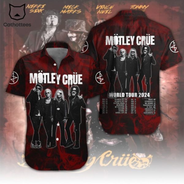 Motley Crue World Tour 2024 Tropical Hawaiian Shirt