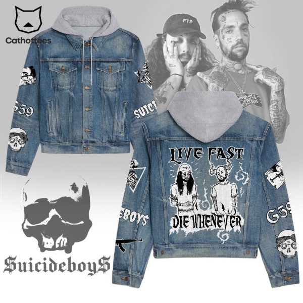 Suicideboys Live Fast Die Whenever Hooded Denim Jacket