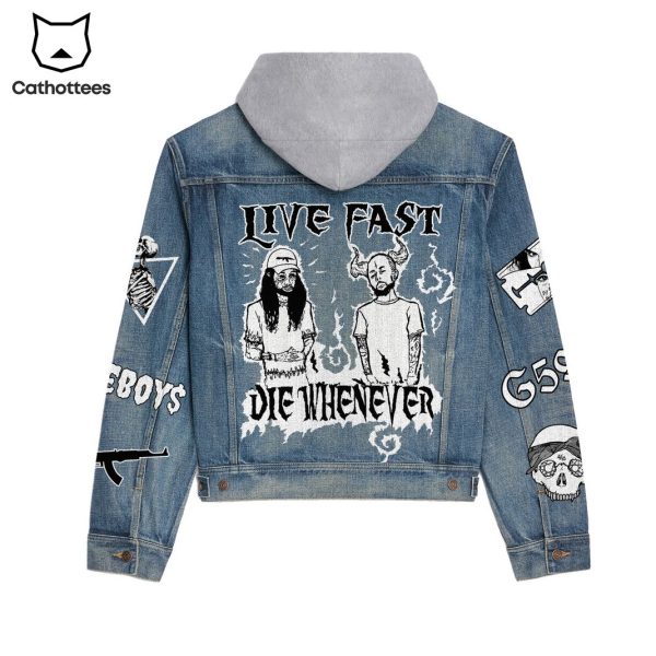 Suicideboys Live Fast Die Whenever Hooded Denim Jacket