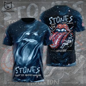 The Rolling Stones Tour 24 Hackney Diamonds Houston NRG Stadium Design 3D T-Shirt