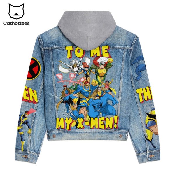 To Me My X-Men Hooded Denim Jacket