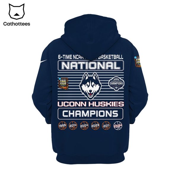 Uconn Huskies Mens Basketball Six-time Ncaa Champions Hoodie