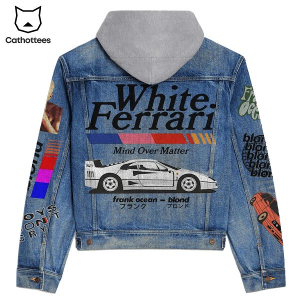 White Ferrari Mind Over Matter Hooded Denim Jacket