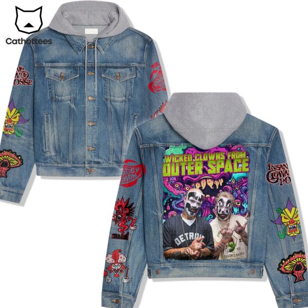 Wicked Clowns From Outer Space Insane Clown Posse Design Hooded Denim Jacket