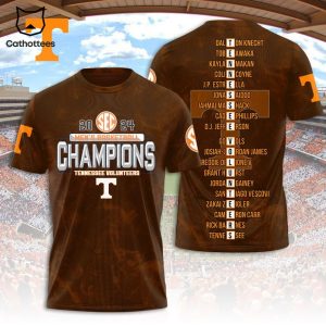 2024 SEC Men Basketball Champions Tennessee Volunteers 3D T-Shirt