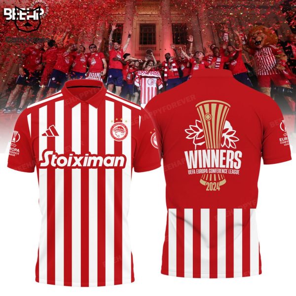 2024 UEFA Europa Conference League WINNERS Olympiakos F.C Design Polo Shirt