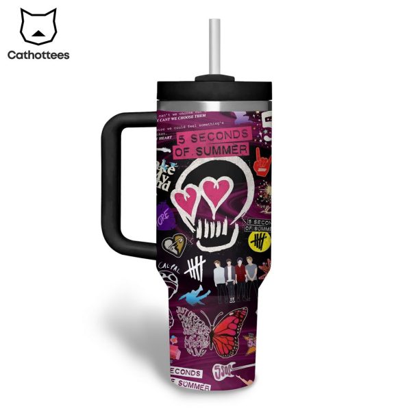 5 Seconds Of Summer Tumbler With Handle And Straw