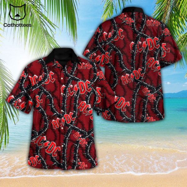 AC DC Tropical Red Hawaiian Shirt