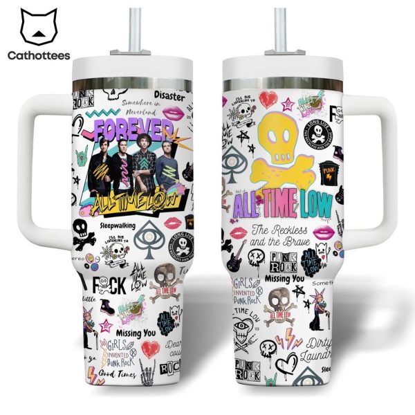All Time Low The Reckless And The Brave Tumbler With Handle And Straw
