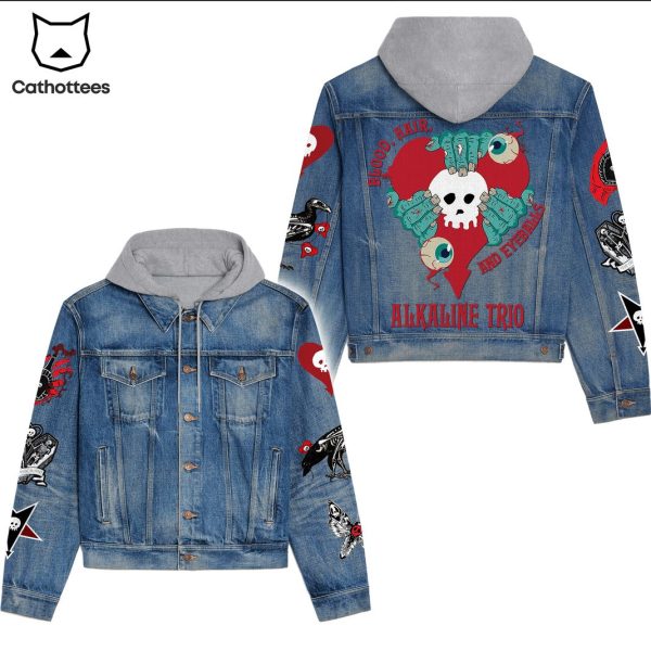 Blood Hair And Eyeballs Alkaline Trio Hooded Denim Jacket