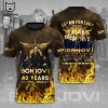 Bon Jovi 40th Anniversary 1984-2024 Signature Thank You And Good Night Design 3D T-Shirt