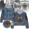 AC DC Speed Shop Last Stop Before The Highway To Hell Hooded Denim Jacket