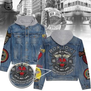 Bon Jovi Livin On A Prayer Hooded Denim Jacket