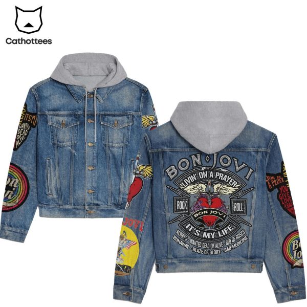 Bon Jovi Livin On A Prayer Hooded Denim Jacket