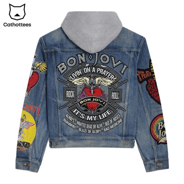 Bon Jovi Livin On A Prayer Hooded Denim Jacket