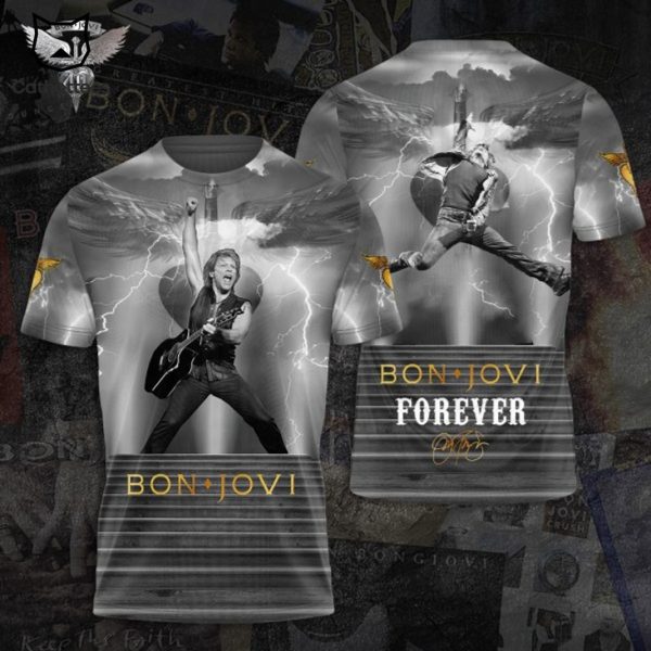 Bon Jovi Signature Forever Design 3D T-Shirt