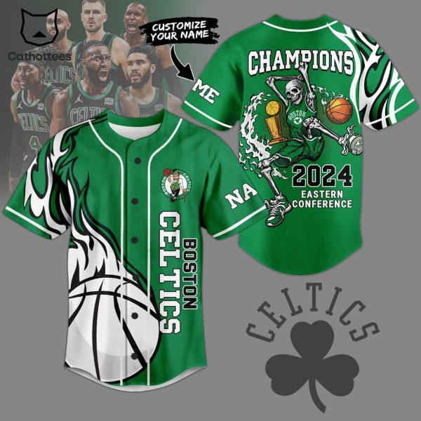 Boston Celtics Champions 2024 Eastern Conference Green Baseball Jersey