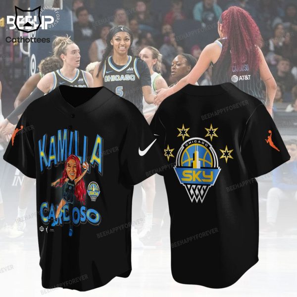 Chicago Sky Kamilla Cardoso Design Black Baseball Jersey