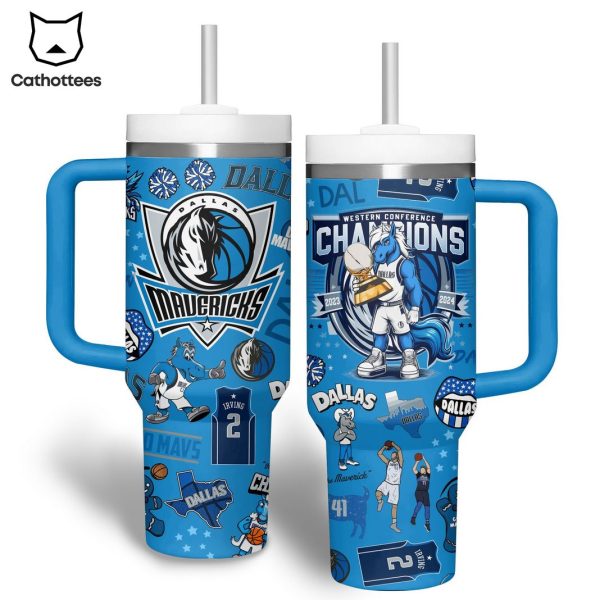 Dallas Mavericks Western Conference Champions Tumbler With Handle And Straw