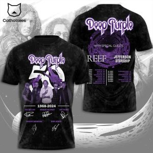 Deep Purple Jefferson Starship 1968-2024 Signature 3D T-Shirt