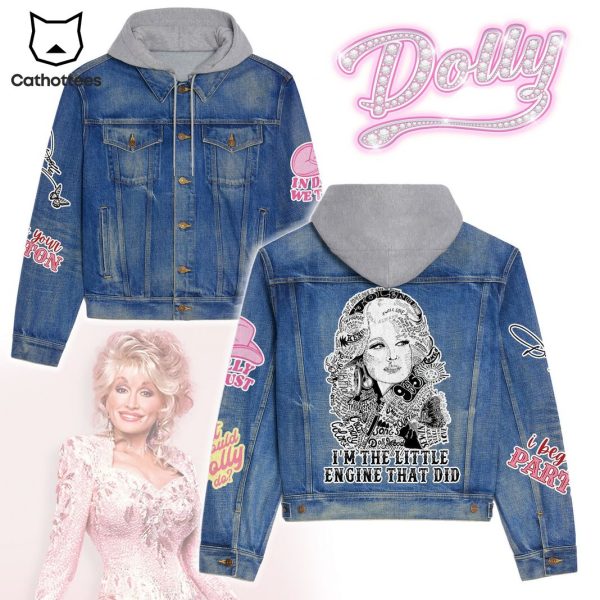 Dolly Im The Little Engine That Did Deisgn Hooded Denim Jacket