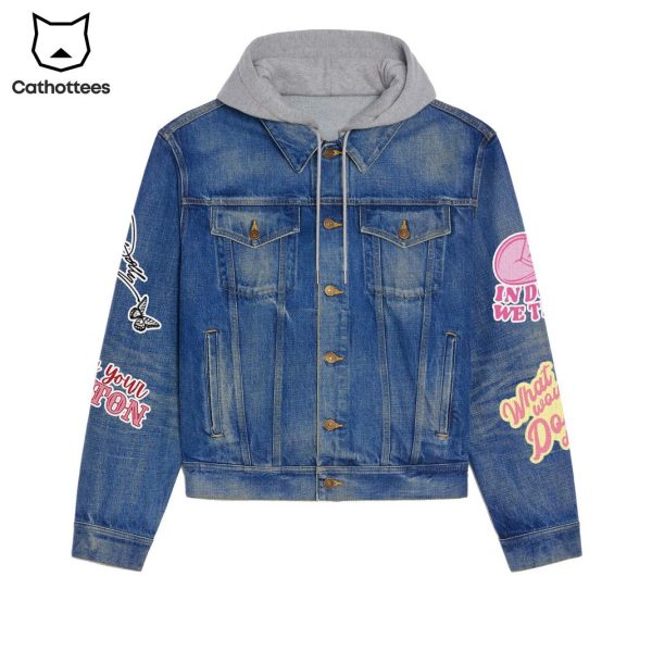 Dolly Im The Little Engine That Did Deisgn Hooded Denim Jacket