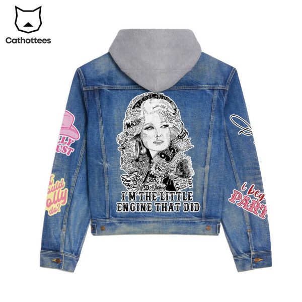 Dolly Im The Little Engine That Did Deisgn Hooded Denim Jacket