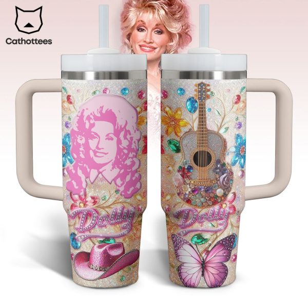 Dolly Parton Design Tumbler With Handle And Straw