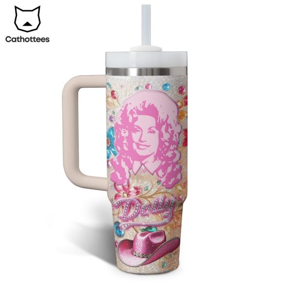 Dolly Parton Design Tumbler With Handle And Straw