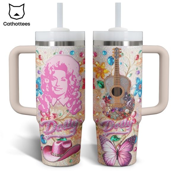 Dolly Parton Design Tumbler With Handle And Straw