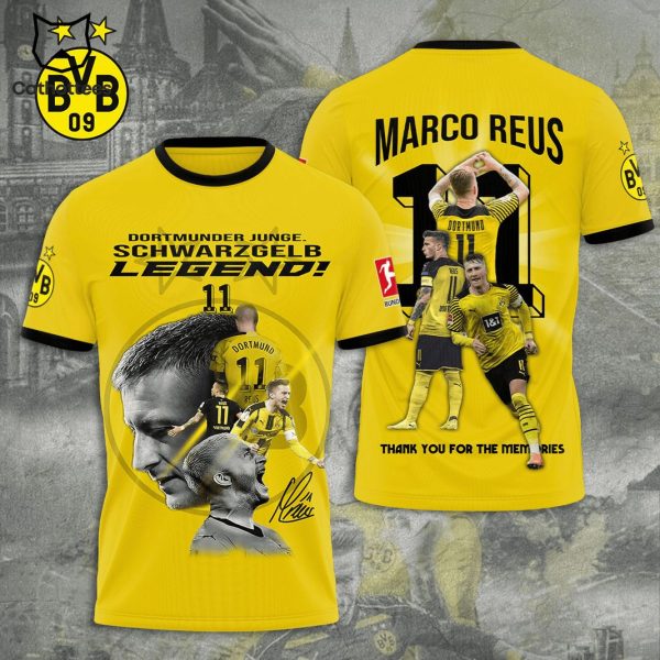 Dortmunder Junge Schwarz Gelb Legend Marco Reus Thank You For The Memories 3D T-Shirt