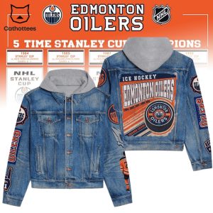 Edmonton Oilers ICe Hockey Champions Hooded Denim Jacket