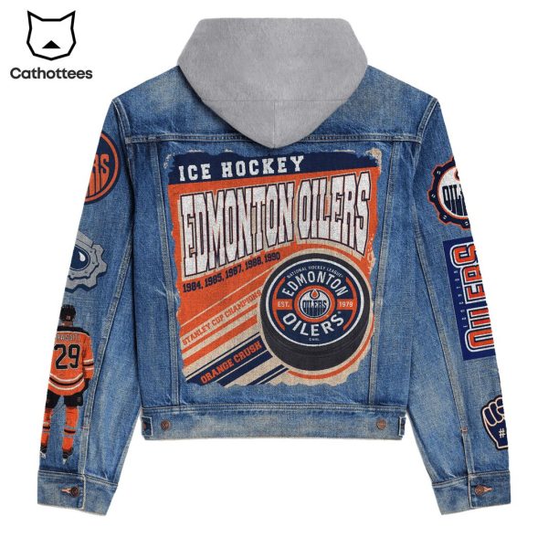 Edmonton Oilers ICe Hockey Champions Hooded Denim Jacket