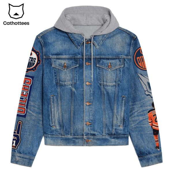 Edmonton Oilers ICe Hockey Champions Hooded Denim Jacket