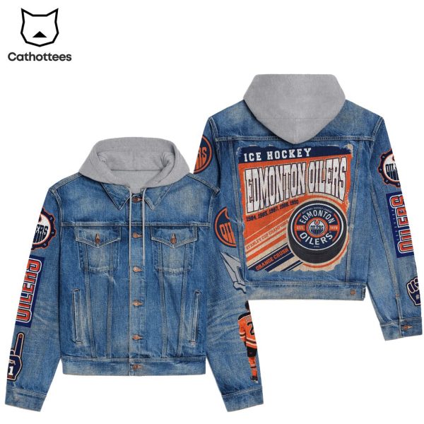 Edmonton Oilers ICe Hockey Champions Hooded Denim Jacket