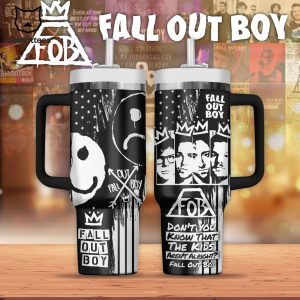 Fall Out Boy Tumbler With Handle And Straw