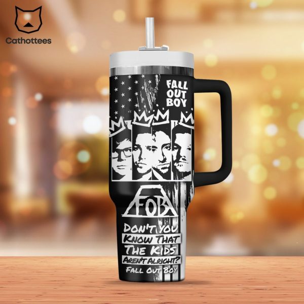 Fall Out Boy Tumbler With Handle And Straw