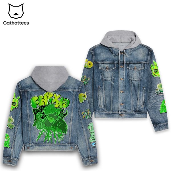 Ferxxo Feliz Cumpleanos Design Hooded Denim Jacket